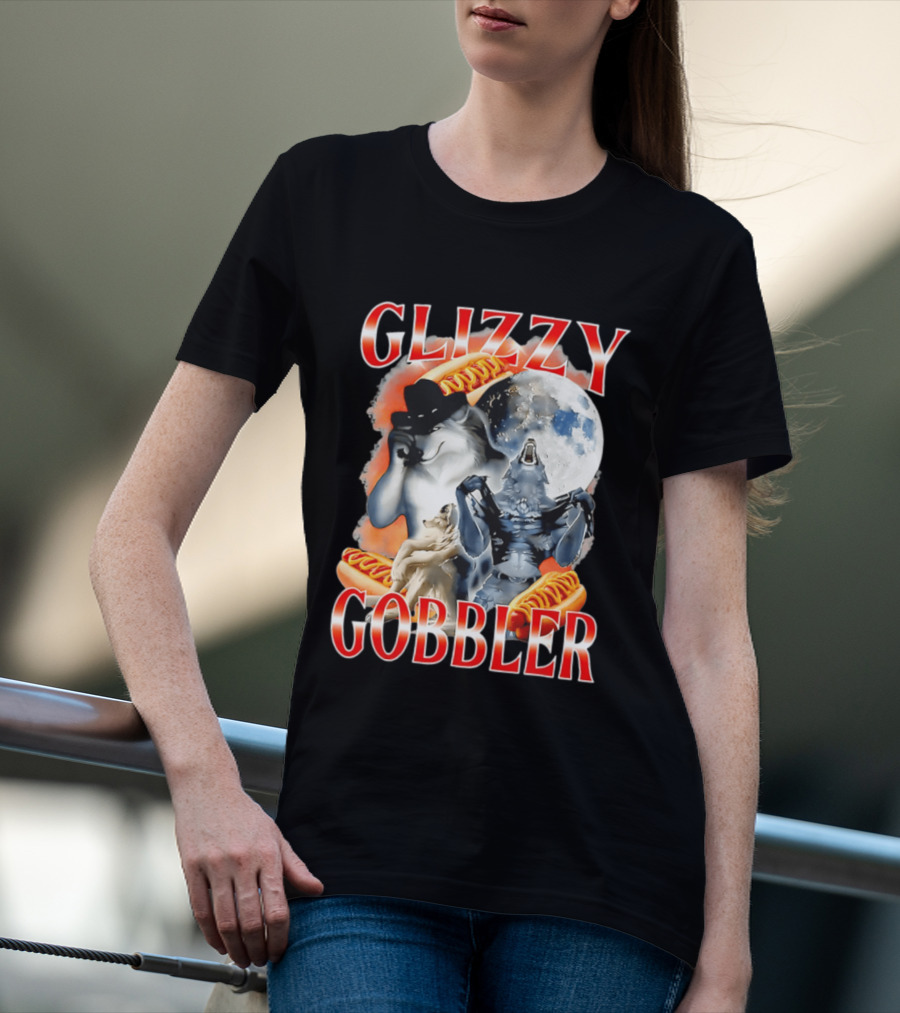 Glizzy Gobbler Wolf Moon Hot Dog Meme T-Shirt