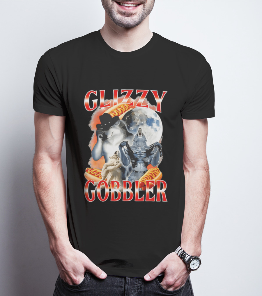 Glizzy Gobbler Wolf Moon Hot Dog Meme T-Shirt