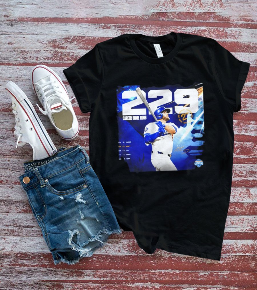 Max Muncy Los Angeles Dodgers 229 Career Home Runs Celebration MLB Champions T-Shirt