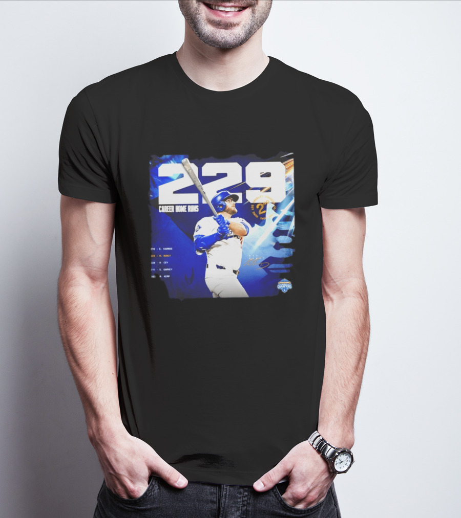 Max Muncy Los Angeles Dodgers 229 Career Home Runs Celebration MLB Champions T-Shirt