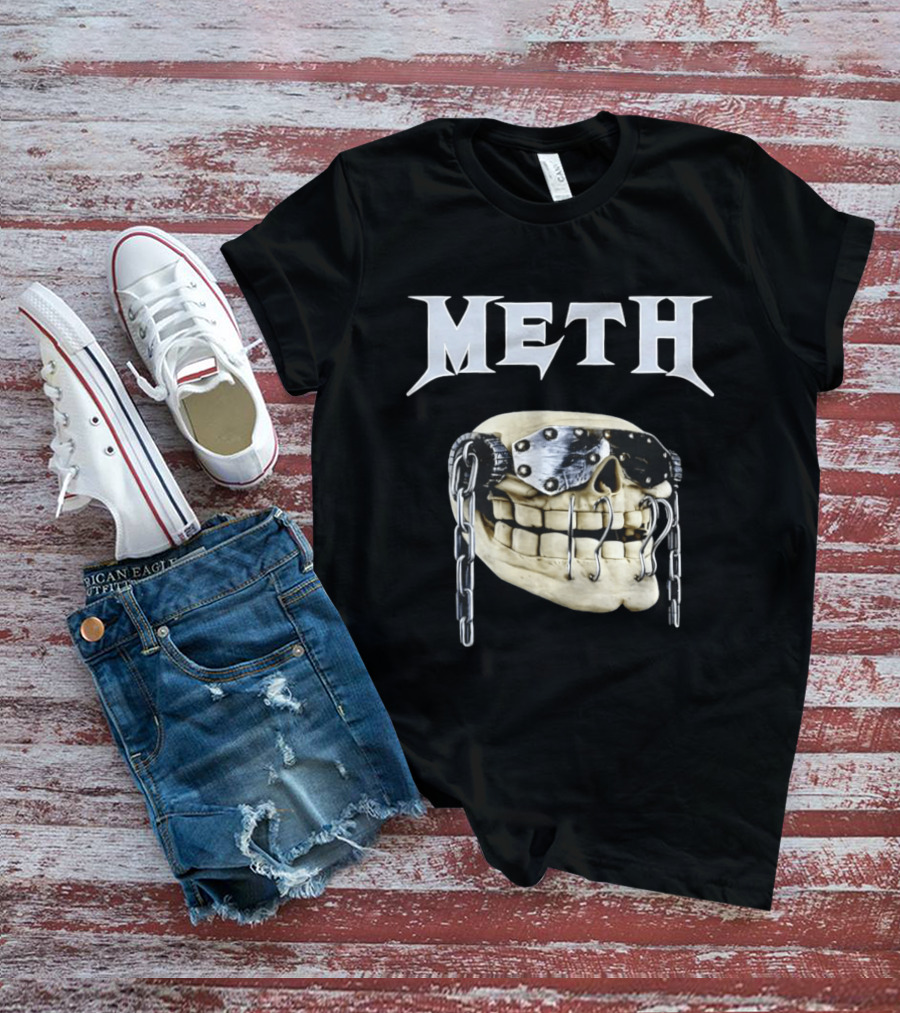 Meth Skull Metal Goggles Chains T-Shirt