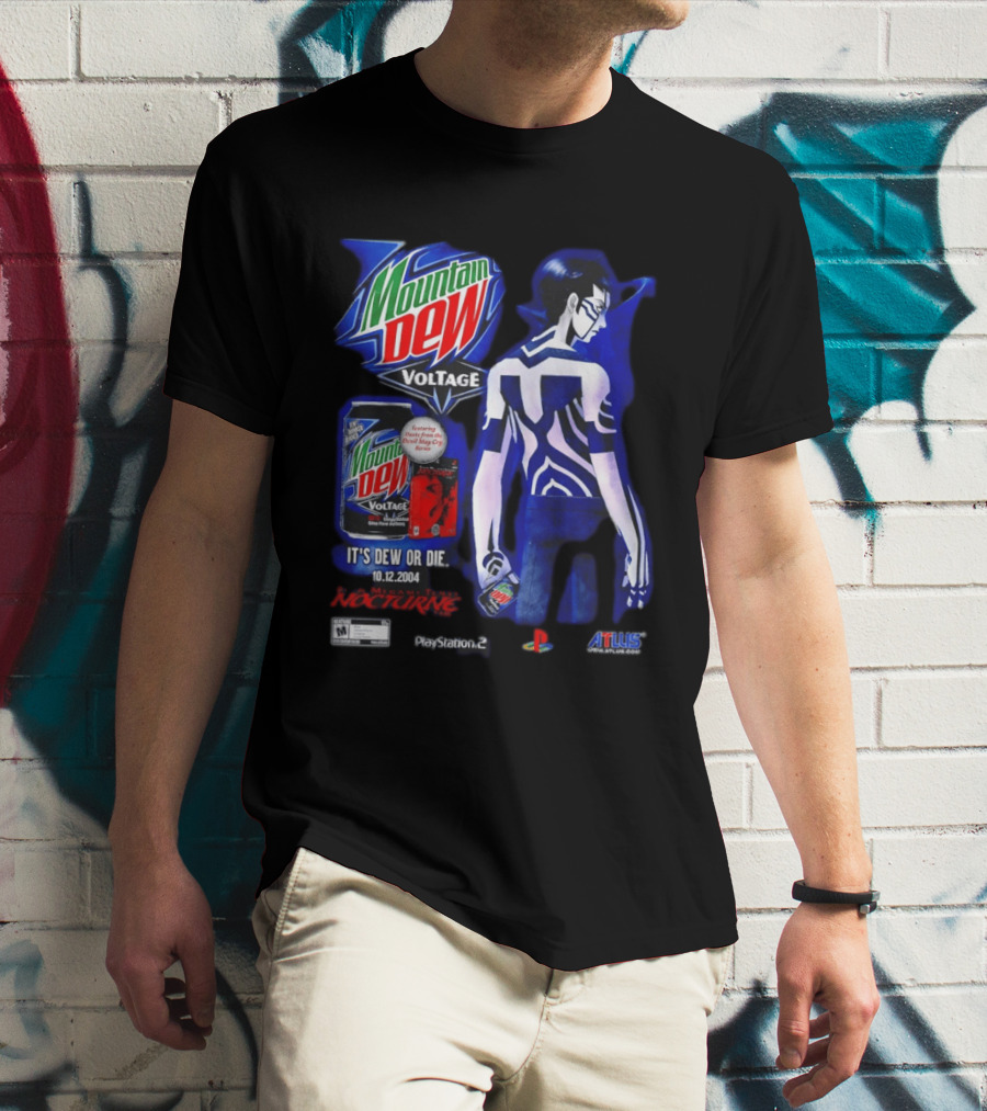 Mountain Dew Voltage Nocturne Devil May Cry Featuring Dante It's Dew Or Die 10.12.2004 PlayStation 2 Atlus T-Shirt