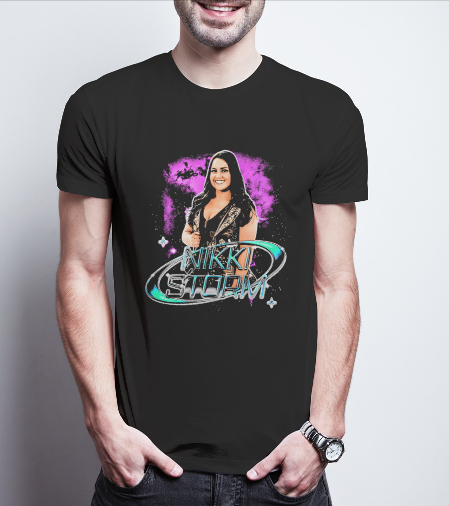 Nikki Storm Wrestling Pink And Teal Comic T-Shirt