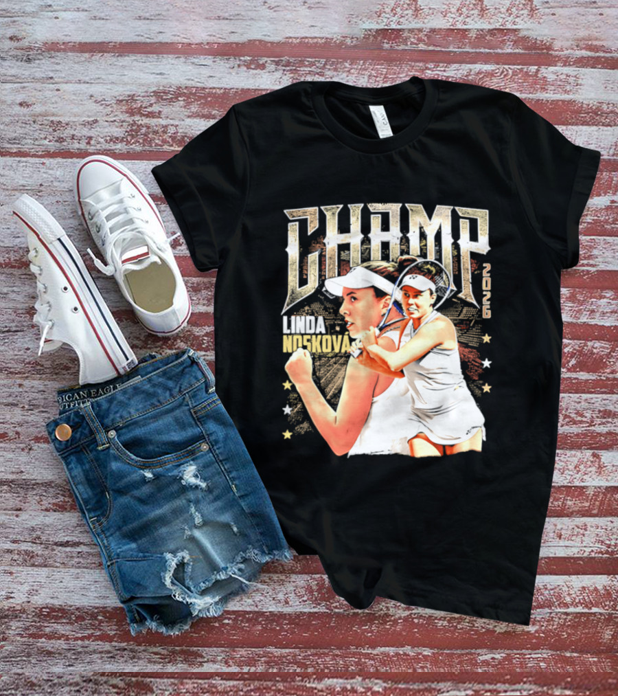 Linda Noskova Wimbledon 2026 Champ Bold Tennis Celebration T-Shirt