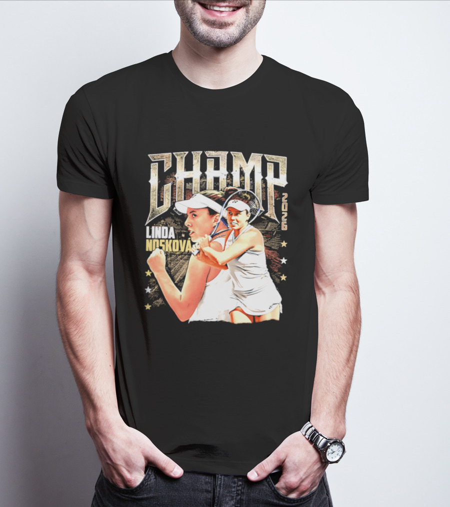 Linda Noskova Wimbledon 2026 Champ Bold Tennis Celebration T-Shirt