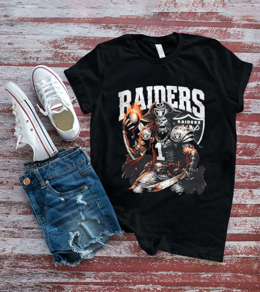 Las Vegas Raiders Skeleton Pirate Football 2026 T-Shirt