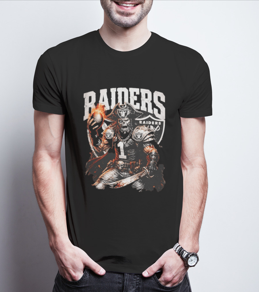 Las Vegas Raiders Skeleton Pirate Football 2026 T-Shirt