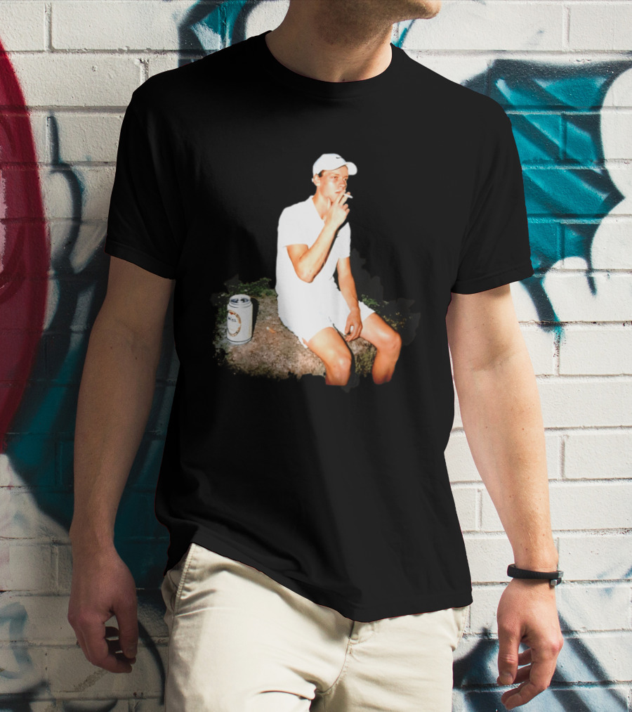Wimbledon 2026 Men's Singles Italy Jannik Sinner Smoking With Beer T-Shirt
