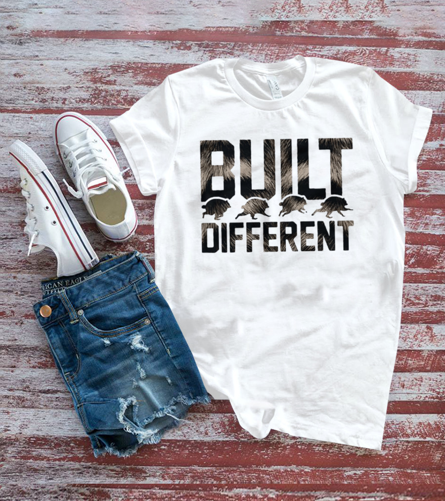Built Different Jimothy Raccoon Cartoon T-Shirt