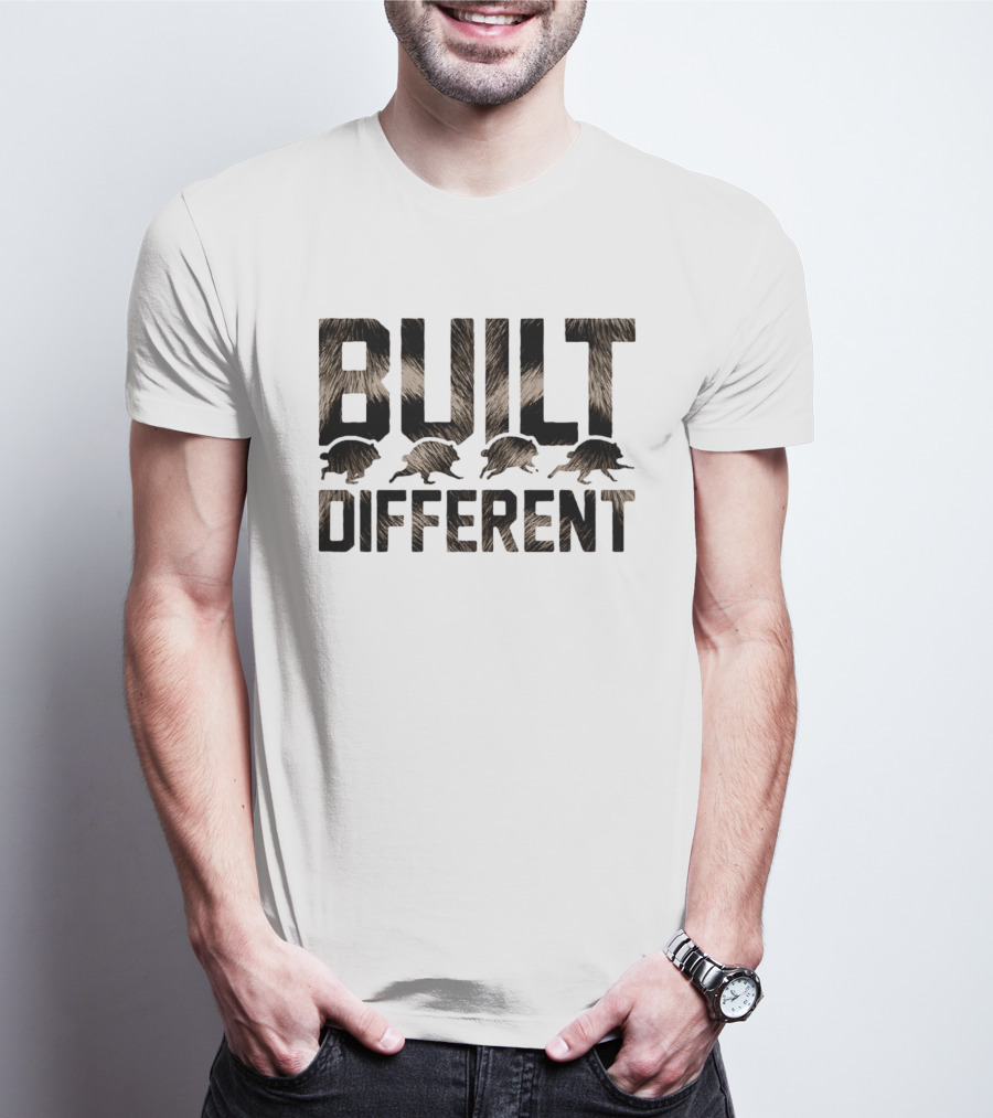 Built Different Jimothy Raccoon Cartoon T-Shirt