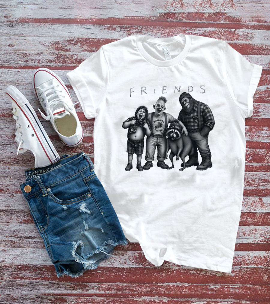 Friends Owning Moose Coffee Jmthy Big Foot Raccoon T-Shirt