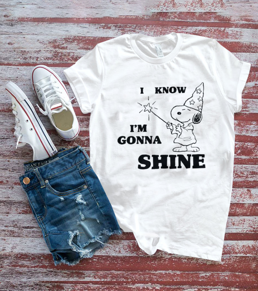 Snoopy Wizard I Know I'm Gonna Shine Magic Wand Stars T-Shirt