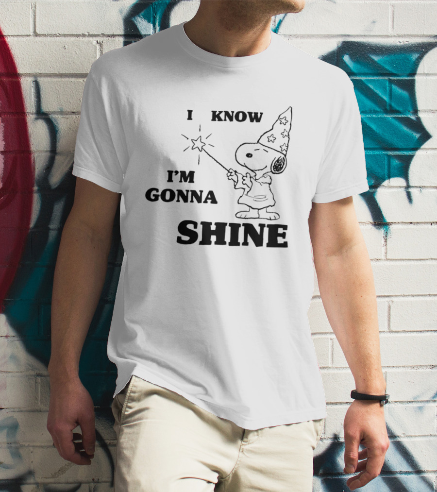 Snoopy Wizard I Know I'm Gonna Shine Magic Wand Stars T-Shirt