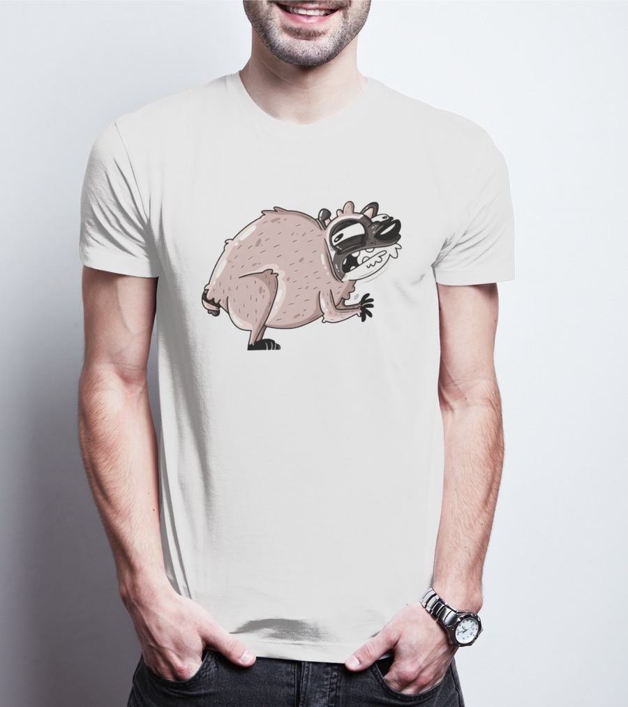 Jimothy Cartoon Raccoon Sticker T-Shirt
