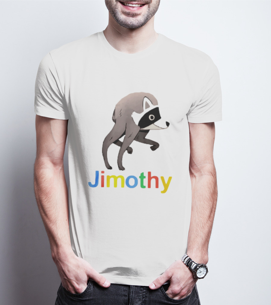 Jimothy The Raccoon Colorful Letters T-Shirt