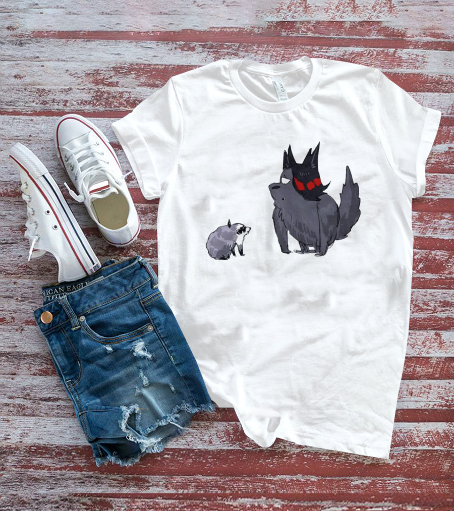 Mr Looper And Jimothy Raccoon Cartoon Funny Animal Characters T-Shirt