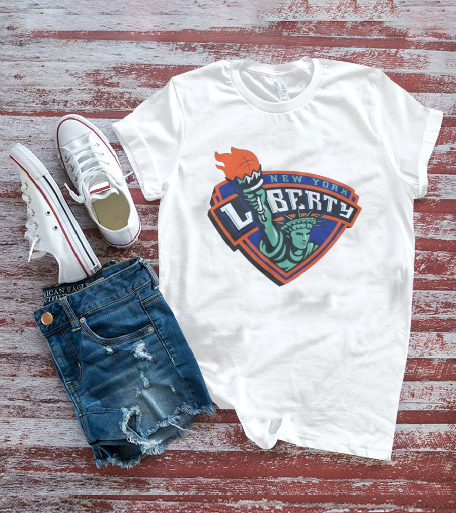 New York Liberty Statue Of Liberty Basketball Torch T-Shirt