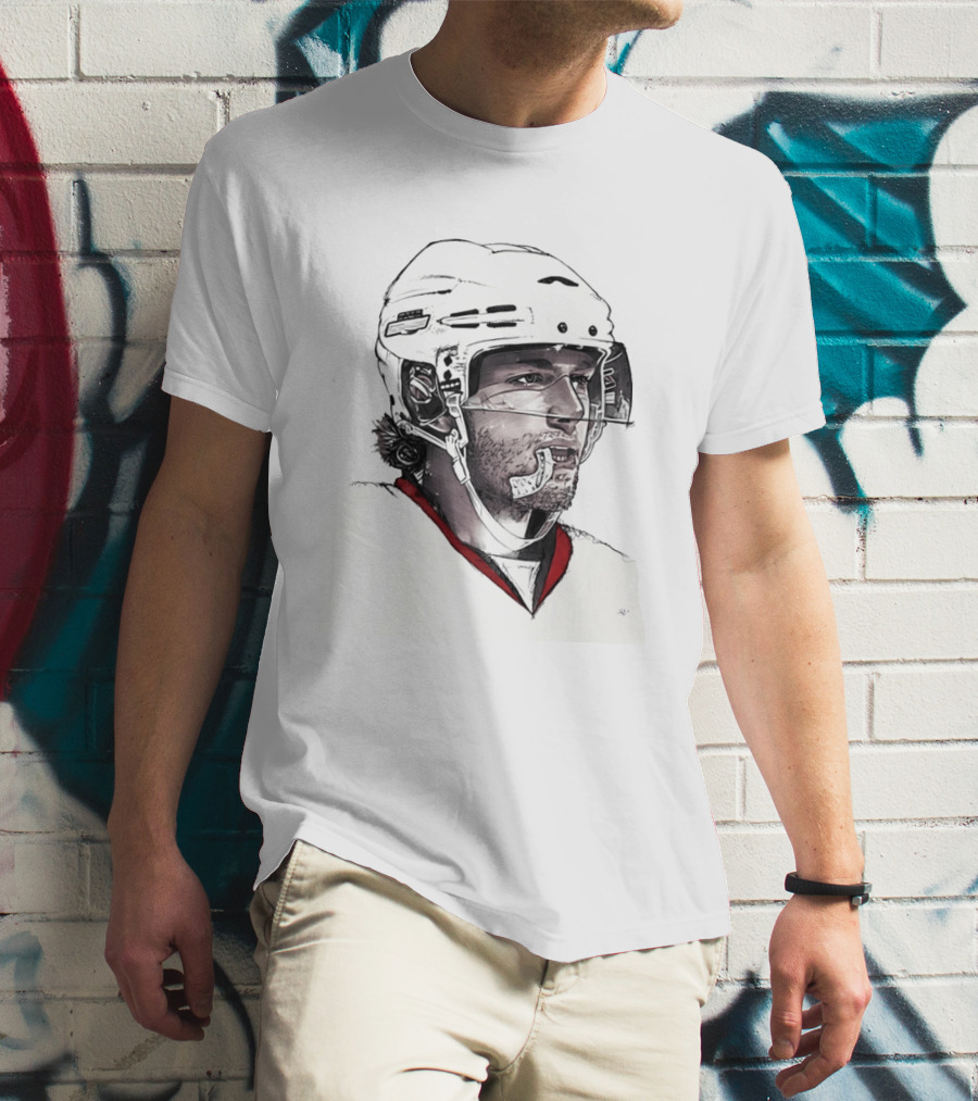Patrick Kane Chicago Blackhawks 88 Hockey Helmet Sketch T-Shirt