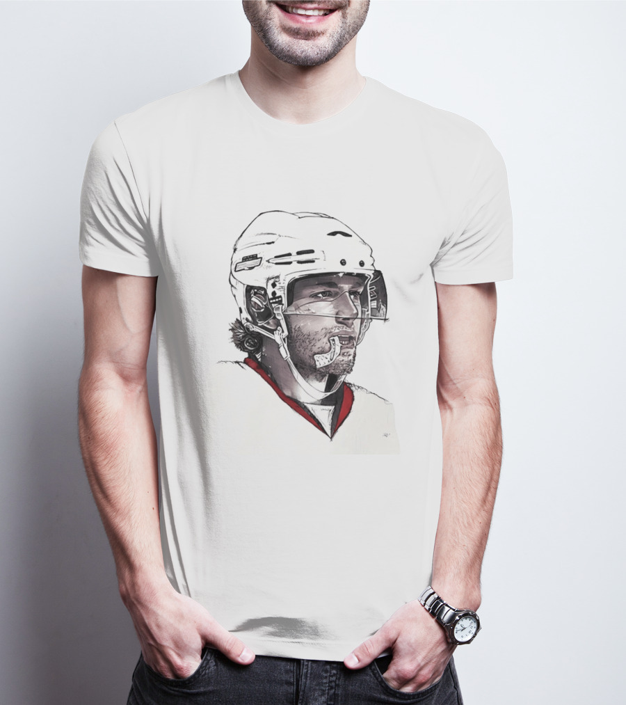 Patrick Kane Chicago Blackhawks 88 Hockey Helmet Sketch T-Shirt