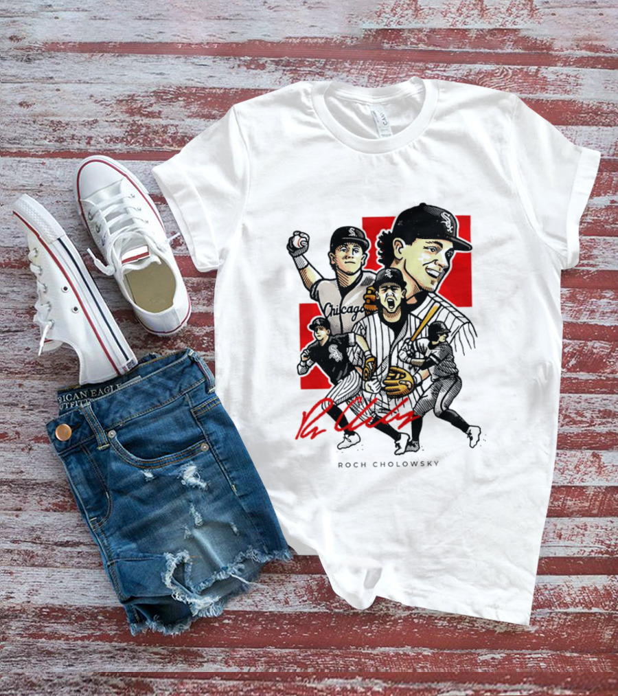 Roch Cholowsky Chicago White Sox Player Artwork Collage T-Shirt