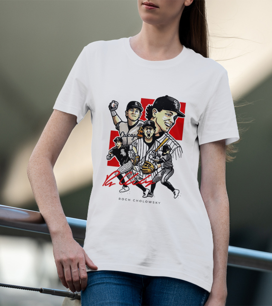 Roch Cholowsky Chicago White Sox Player Artwork Collage T-Shirt