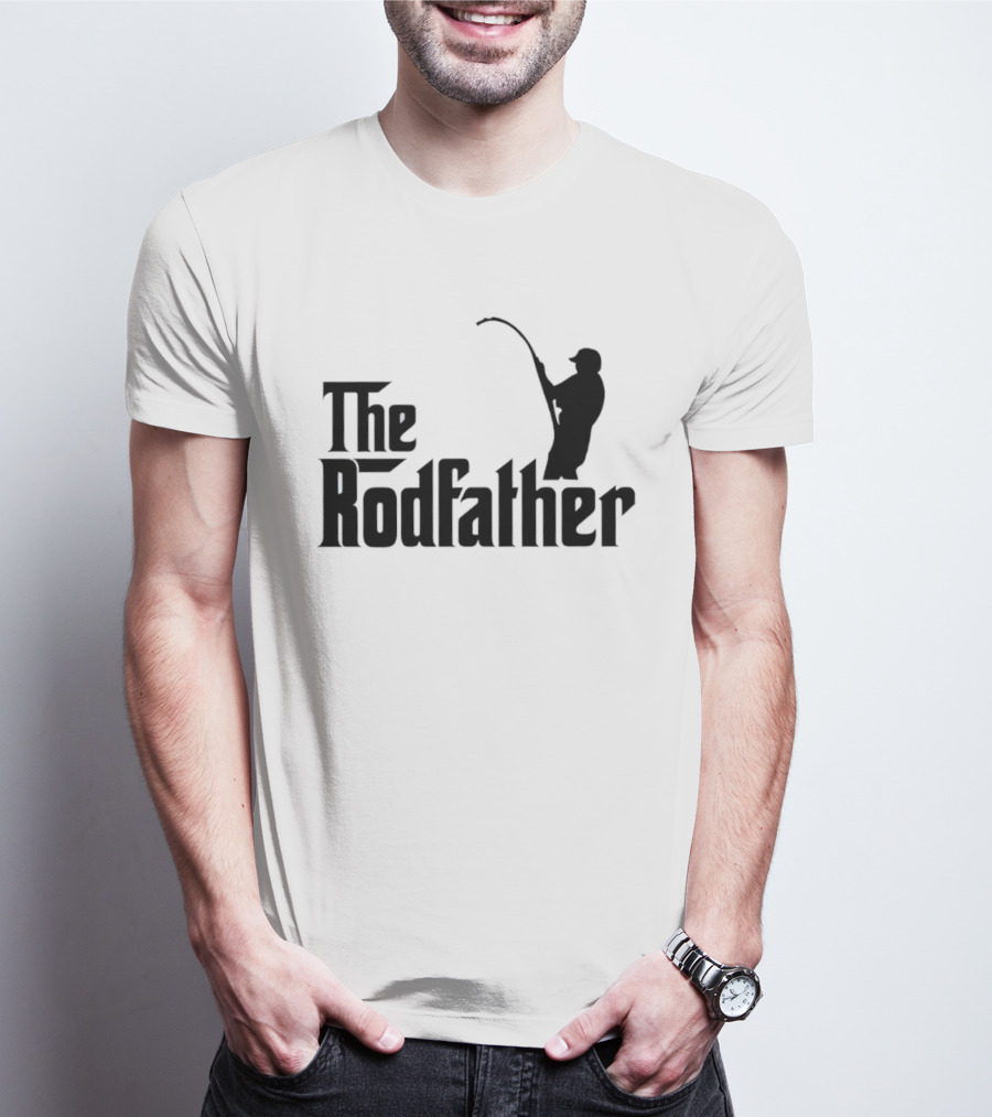 The Rodfather Fishing Parody Text And Image T-Shirt
