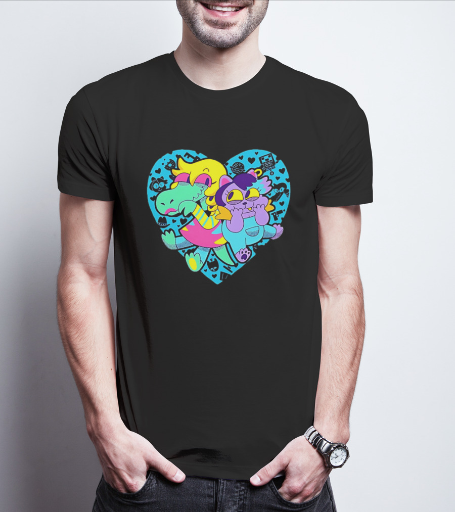 Alphys Mew Mew Heart Art Colorful Character Pair T-Shirt