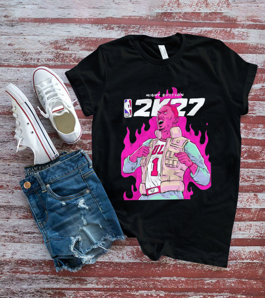 Derrick Rose Bulls NBA 2K27 Might Edition Basketball T-Shirt