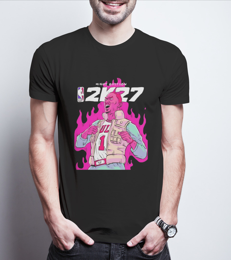 Derrick Rose Bulls NBA 2K27 Might Edition Basketball T-Shirt