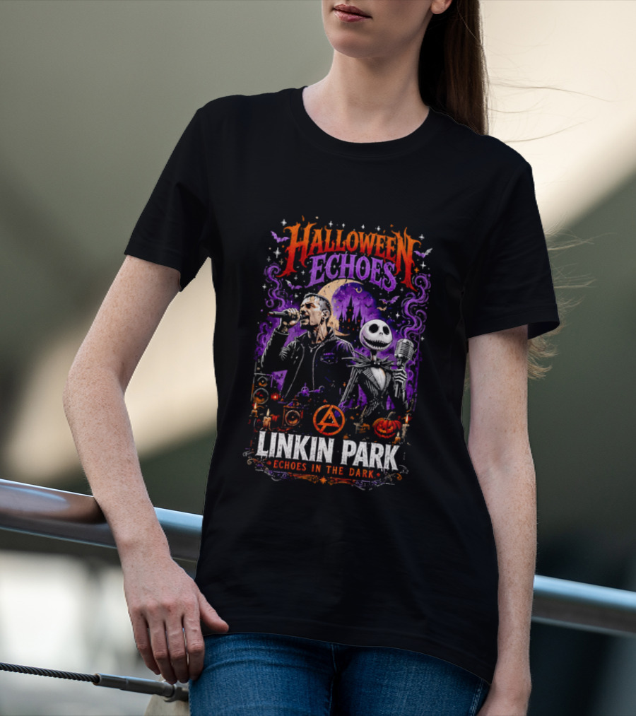 Halloween Echoes Linkin Park Echoes In The Dark Chester Bennington Jack Skellington T-Shirt