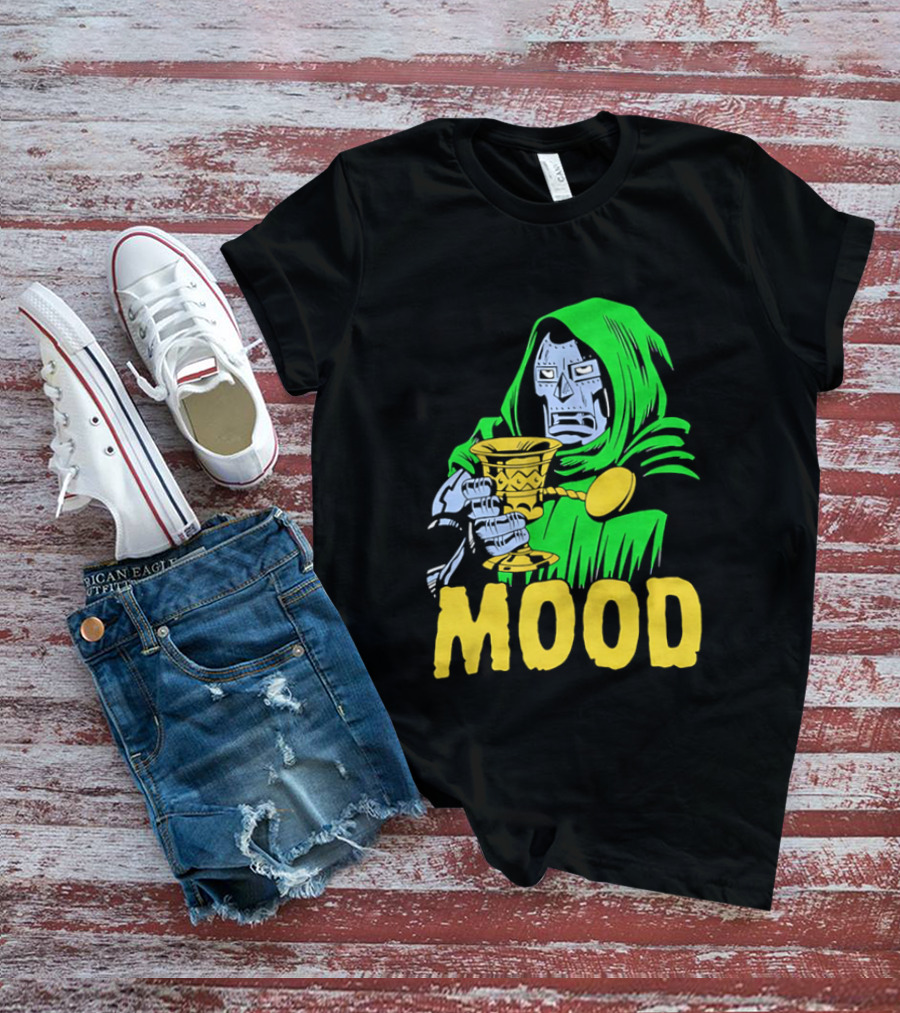Doom Mood Green Cloaked Character Holding Goblet T-Shirt