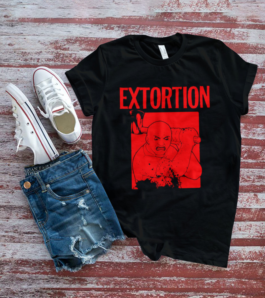 EXTORTION Self Titled Album Cover Art Distorted Face T-Shirt