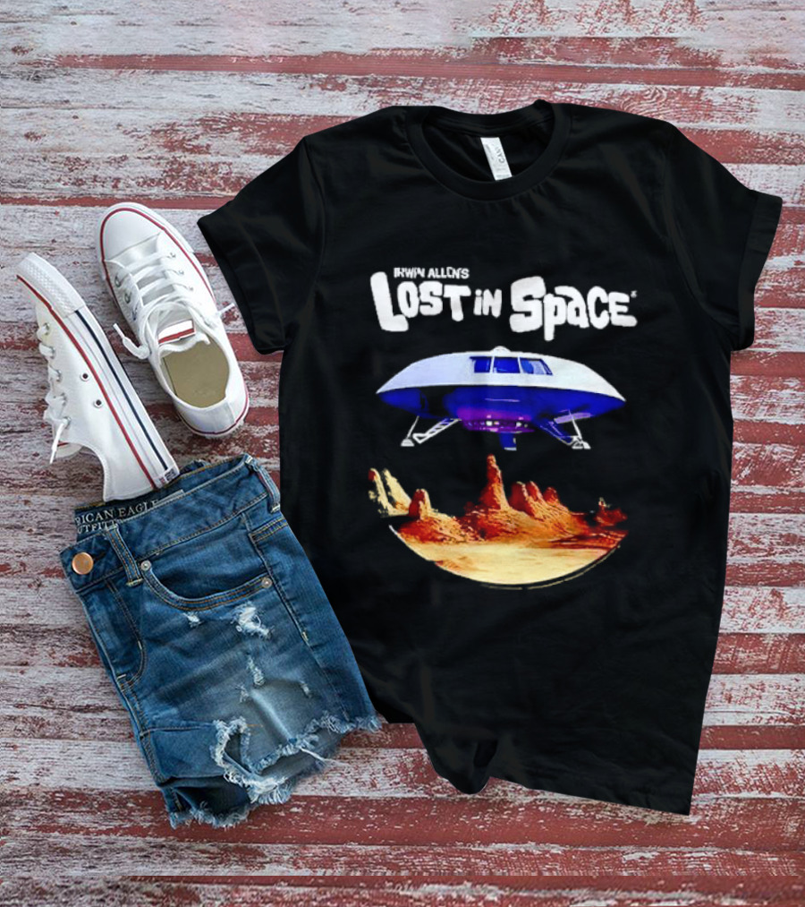 Irwin Allen's Lost In Space Sci Fi Spaceship Over Alien Terrain T-Shirt