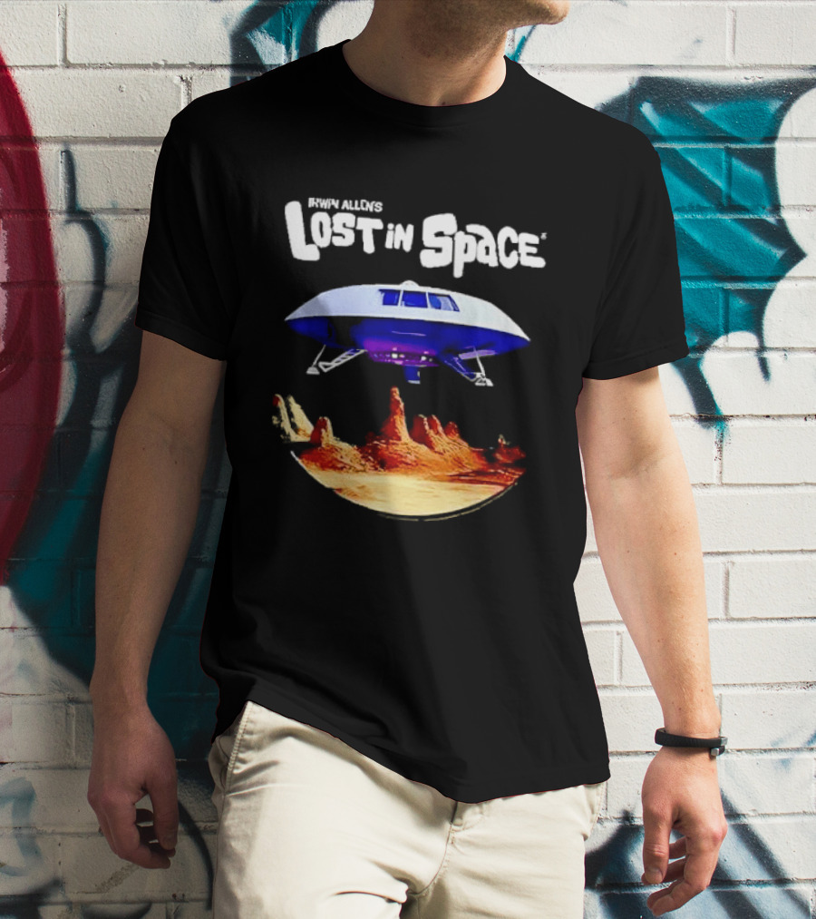 Irwin Allen's Lost In Space Sci Fi Spaceship Over Alien Terrain T-Shirt