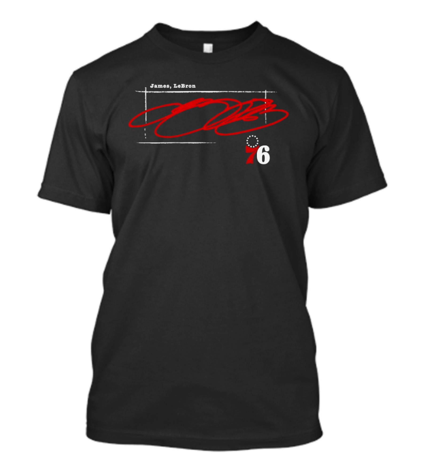 James LeBron 76ers Basketball Red Signature T-Shirt