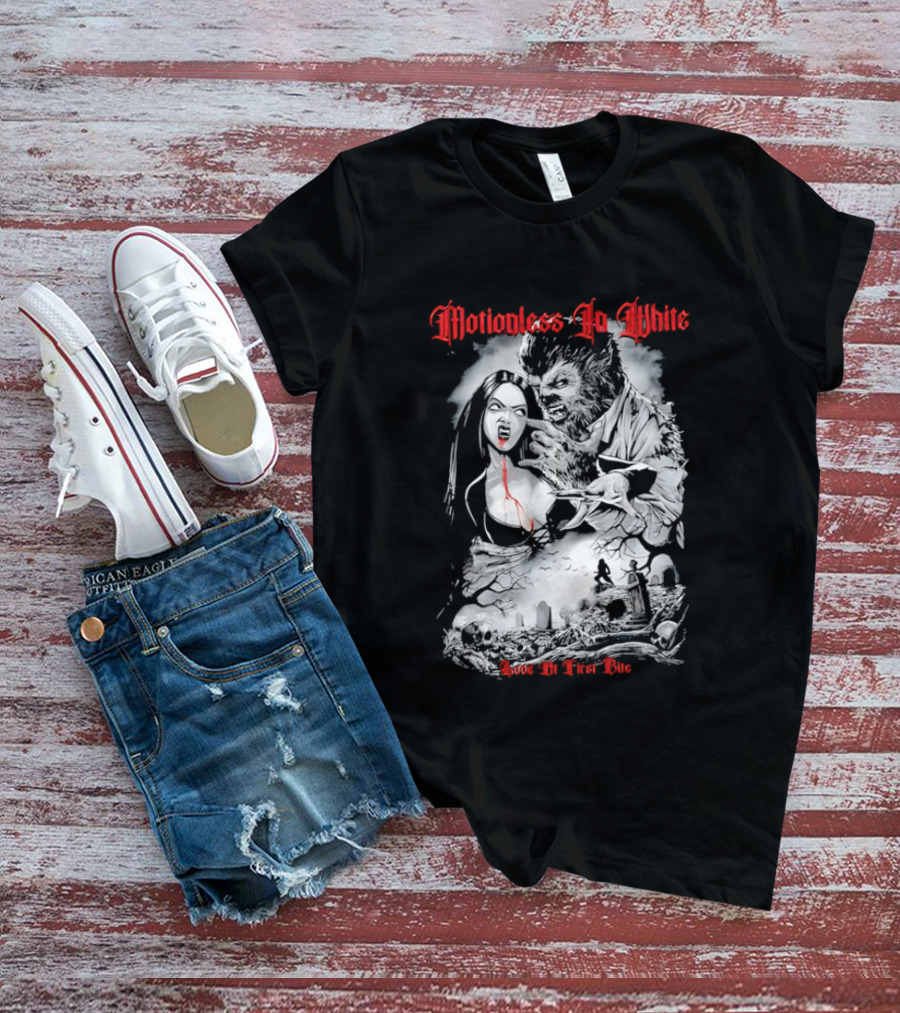 Motionless In White Love At First Bite Vampire And Werewolf Gothic Horror Aesthetic T-Shirt
