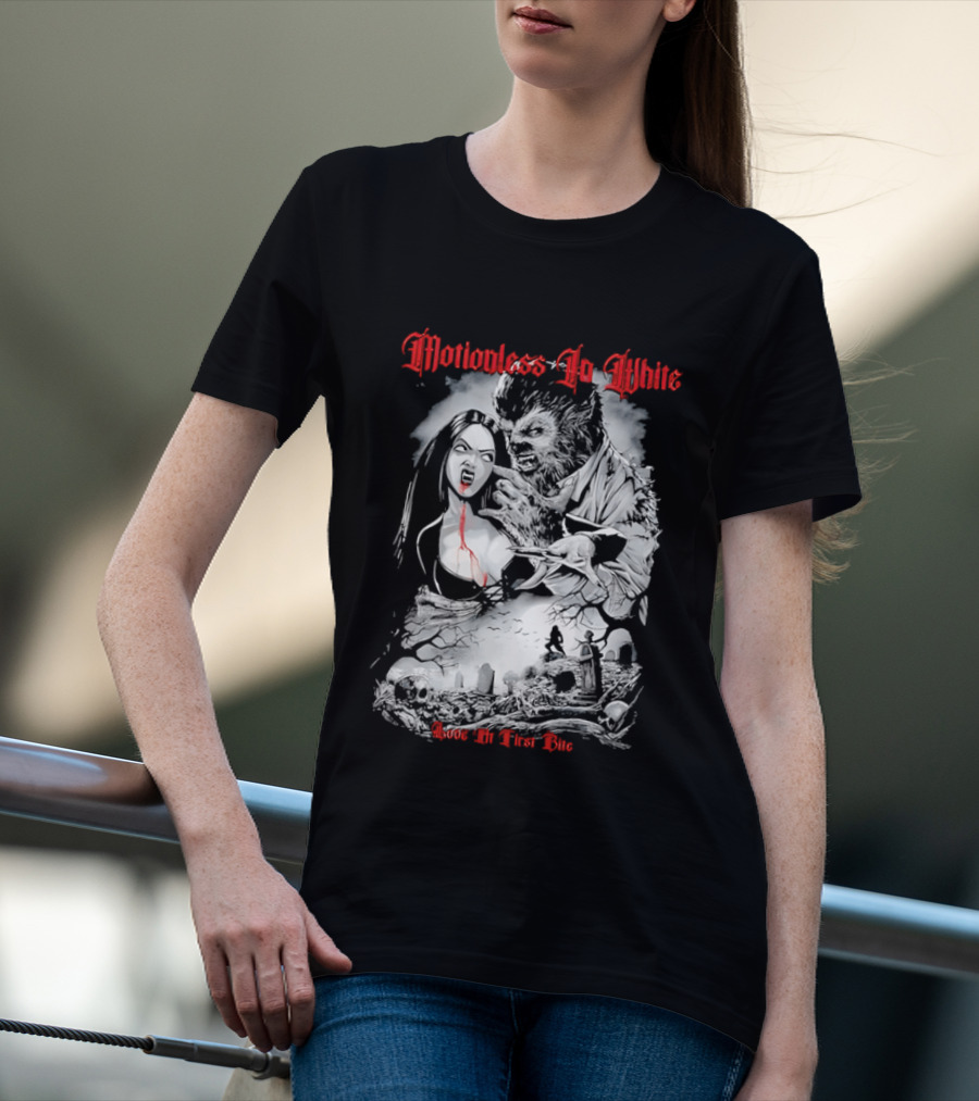 Motionless In White Love At First Bite Vampire And Werewolf Gothic Horror Aesthetic T-Shirt