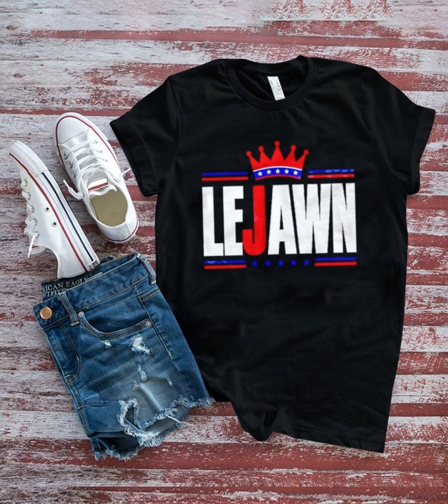 LeJawn Philadelphia Stars Crown Red Blue Stripes T-Shirt