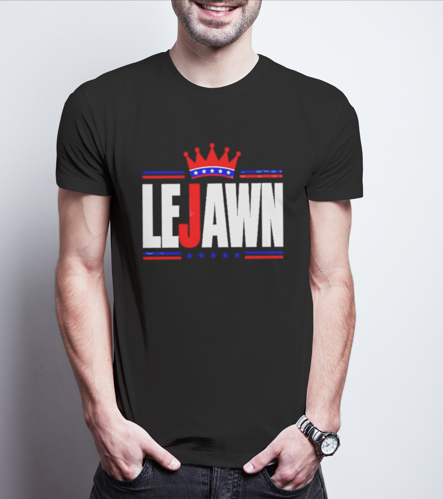 LeJawn Philadelphia Stars Crown Red Blue Stripes T-Shirt