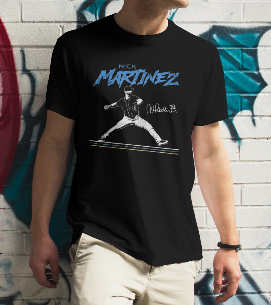 Nick Martinez Tampa Bay Rays MLB 2026 All Star Signature Pitching Motion T-Shirt