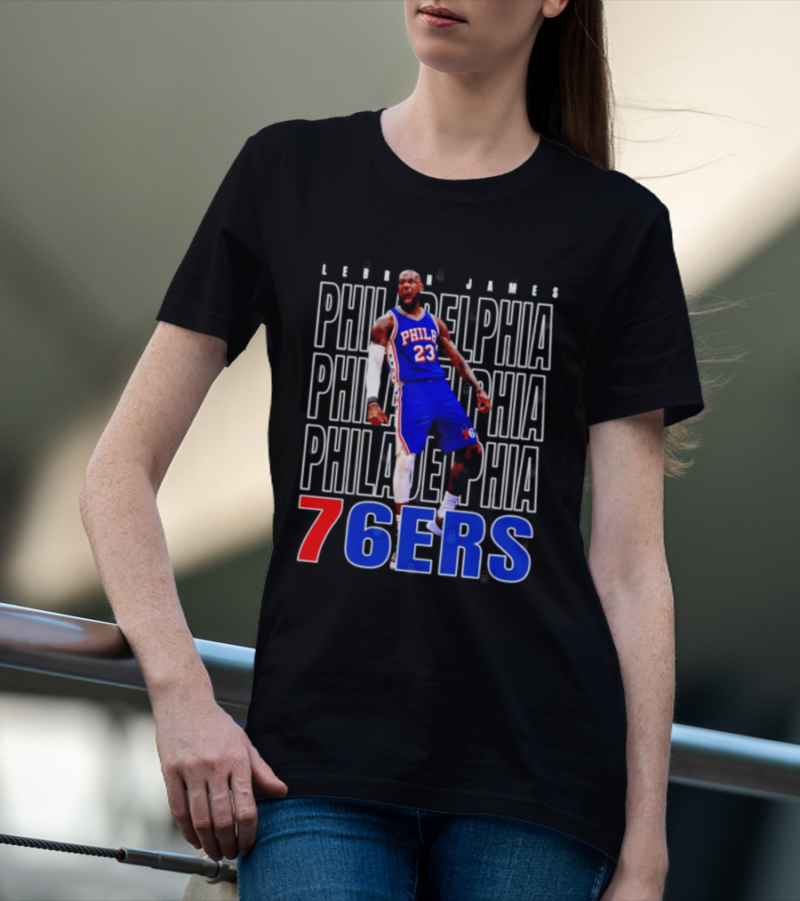LeBron James Philadelphia 76ers Scream Vintage Style Jersey T-Shirt