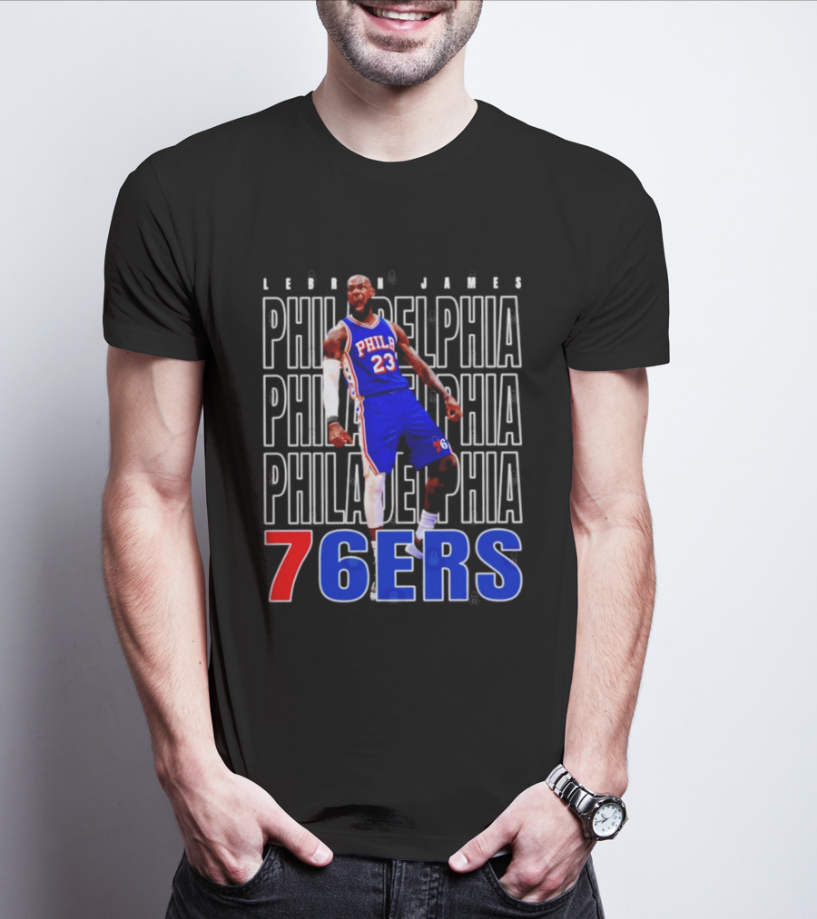 LeBron James Philadelphia 76ers Scream Vintage Style Jersey T-Shirt