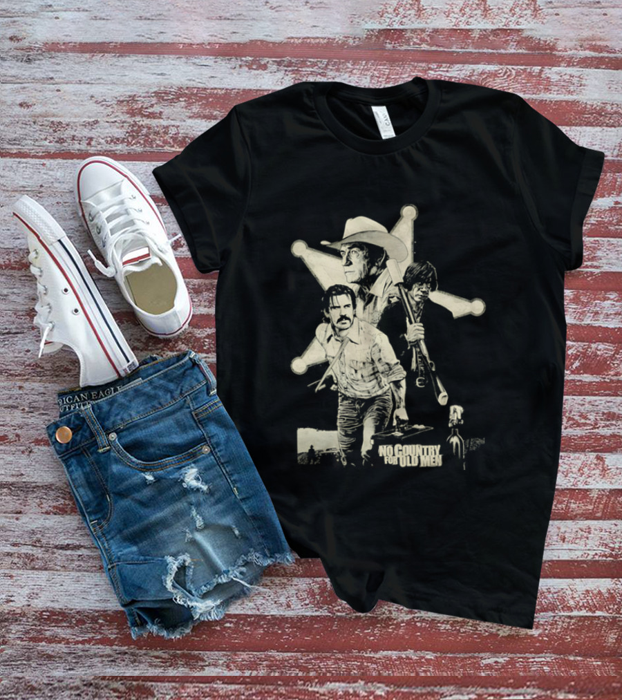 No Country For Old Men Llewelyn Moss Anton Chigurh Sheriff Bell Iconic Trio T-Shirt