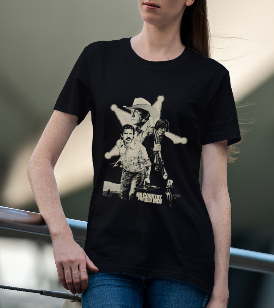 No Country For Old Men Llewelyn Moss Anton Chigurh Sheriff Bell Iconic Trio T-Shirt