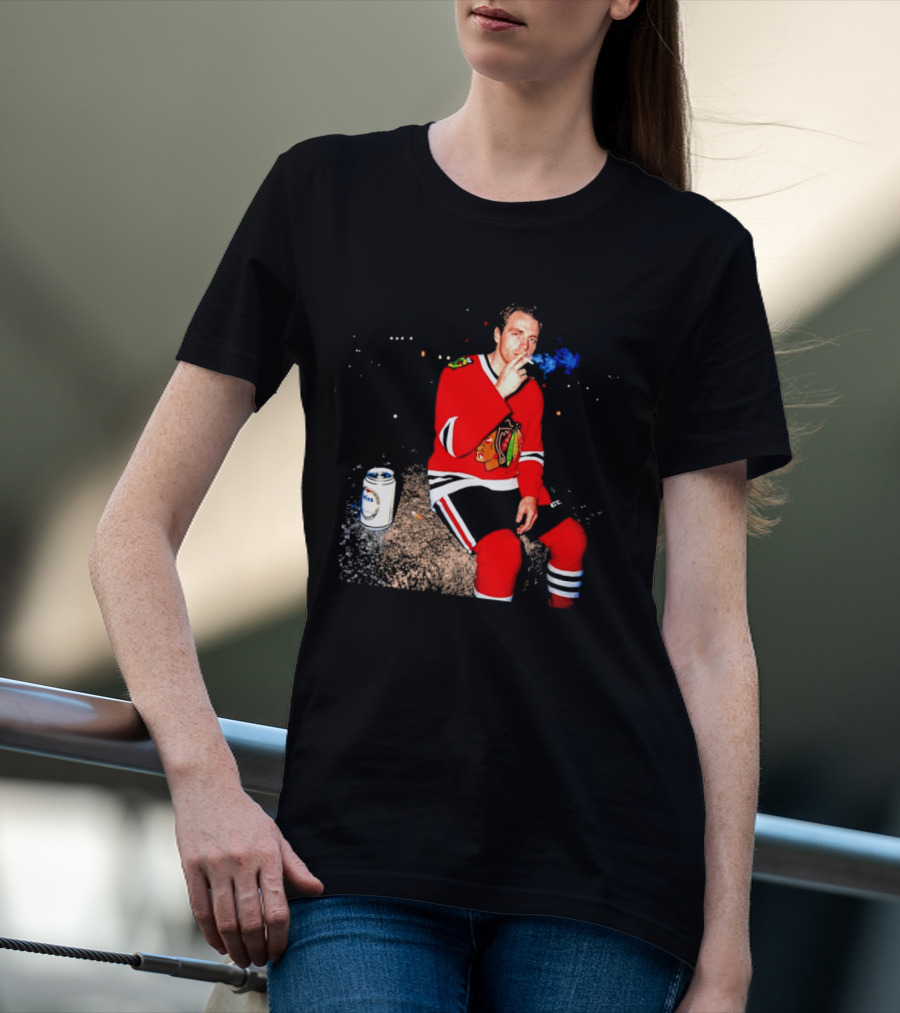 Patrick Kane Chicago Blackhawks Showtime Smoking Retro Aesthetic T-Shirt