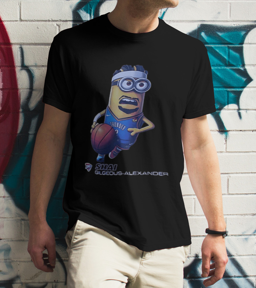 OKC Thunder NBA Shai Gilgeous Alexander Minion Basketball Player T-Shirt