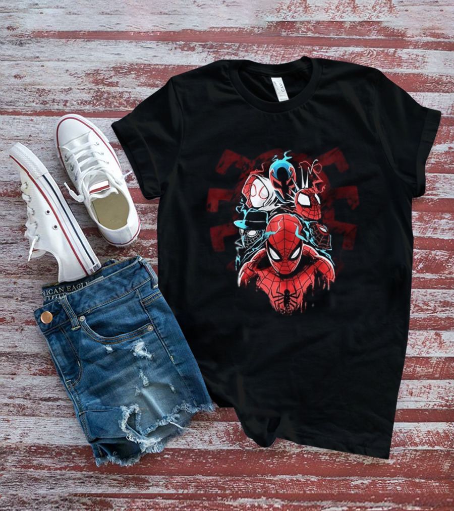 Spider Man Peter Parker Miles Morales Spider Verse Marvel Comics Spider Man Noir Gwen Stacy 2099 T-Shirt