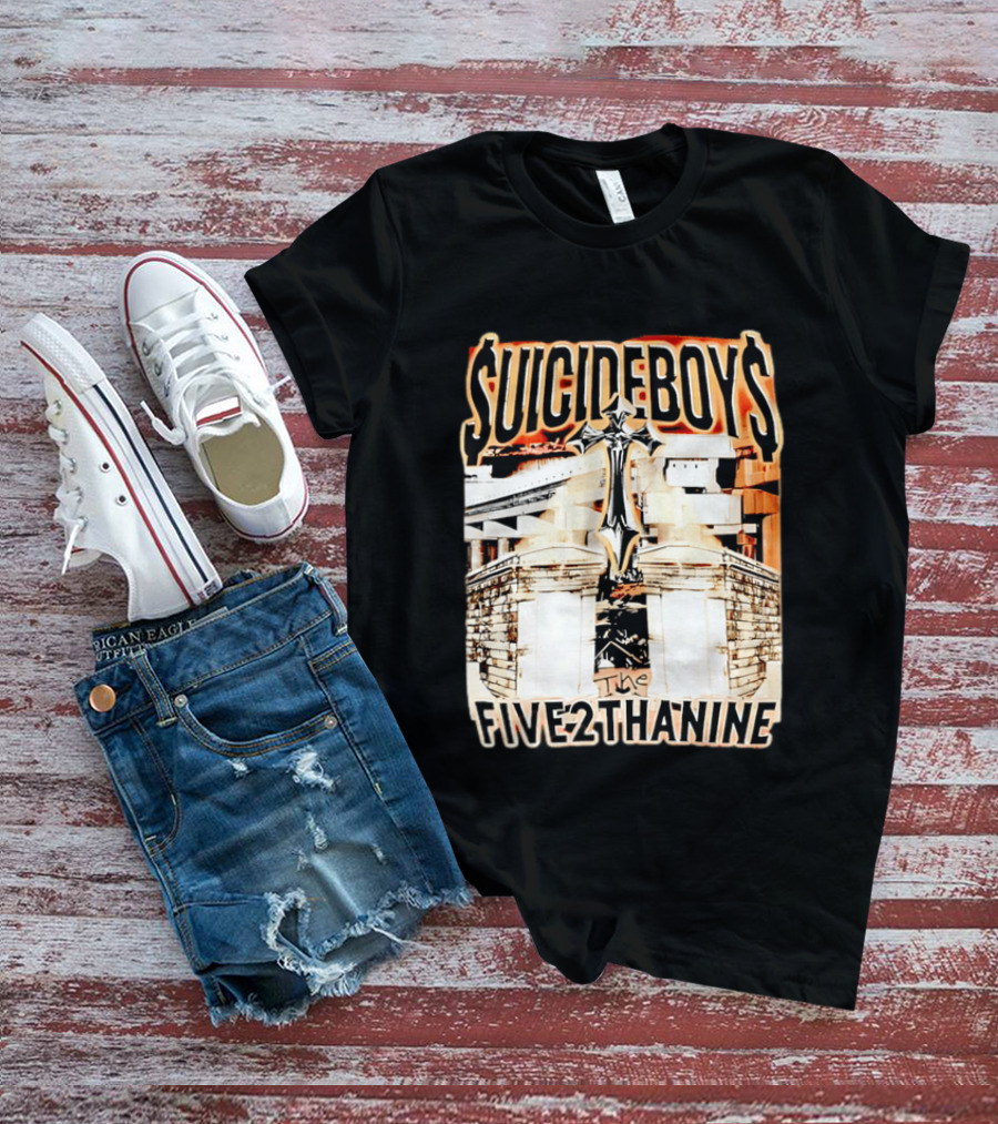 SUICIDEBOYS The Five2thanine Gothic Cross Block Letters T-Shirt