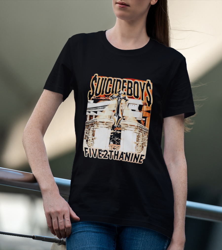 SUICIDEBOYS The Five2thanine Gothic Cross Block Letters T-Shirt
