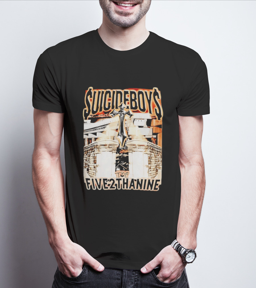 SUICIDEBOYS The Five2thanine Gothic Cross Block Letters T-Shirt